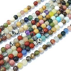 Natural Mixed Gemstone Beads Strands&nbsp;G-F668-08-4mm