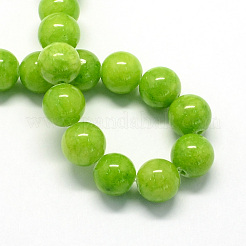 Natural Dyed Yellow Jade Gemstone Bead Strands&nbsp;G-R271-8mm-Y12