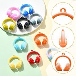 10Pcs 10 Colors Two Tone Opaque Acrylic Pendants&nbsp;SACR-FS0001-55