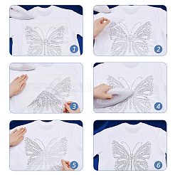 4Pcs 4 Colors Butterfly Glitter Hotfix Rhinestone&nbsp;DIY-FH0007-36