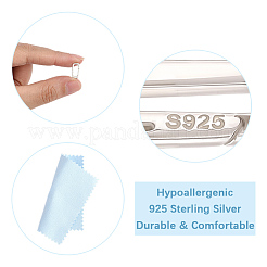 925 Sterling Silver Spring Gate Rings with Double Sided Suede Fabric Silver Polishing Cloth&nbsp;STER-BBC0009-26