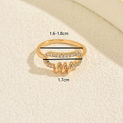 Brass Micro Pave Cubic Zirconia Finger Rings for Women&nbsp;RY6260