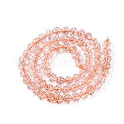 Dyed Transparent Crackle Glass Beads Strands&nbsp;GLAA-Q108-01A-A08
