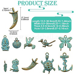 50Pcs 10 Styles Tibetan Style Alloy Pendants&nbsp;FIND-CJ0004-28
