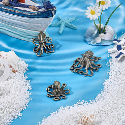 3Pcs 3 Styles Brass Octopus Display Decorations&nbsp;DJEW-SP0001-45