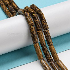 Natural Elephant Skin Jasper/Miriam Stone/Calligraphy Beads Strands&nbsp;G-G006-A04-01