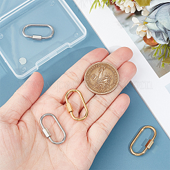 4Pcs 2 Colors 304 Stainless Steel Screw Carabiner Lock Charms&nbsp;STAS-UN0053-34