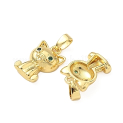 Brass Pave Cubic Zirconia Pendants&nbsp;KK-H076-10G