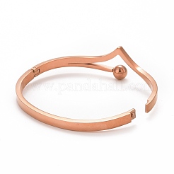 Crystal Rhinestone Wave Hinged Bangle&nbsp;BJEW-G648-04RG