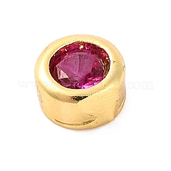 Rack Plating Flat Round Brass Micro Pave Cubic Zirconia Cabochons&nbsp;KK-F874-03G-06