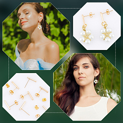 20Pcs Rectangle Brass Stud Earring Findings&nbsp;KK-UN0002-25