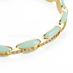 Brass Micro Pave Cubic Zirconia Link Chain Bracelet for Women&nbsp;BJEW-T020-05G-05