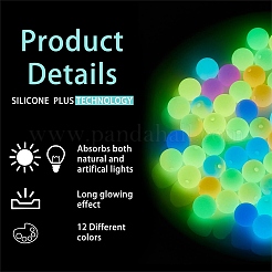 24Pcs 12 Colors Round Luminous Silicone Beads&nbsp;JX328A-01
