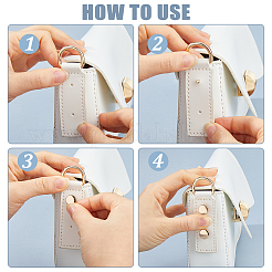 6 Bags 6 Styles Alloy D Ring Clasps with PU Leather Tab&nbsp;FIND-FH0017-23