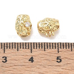 Brass Micro Pave Clear Cubic Zirconia Beads&nbsp;CU-CBA91C0-01G