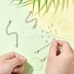 DIY Acrylic Flat Round Cup Pendant Decorations Making Kits&nbsp;DIY-CJ0002-60