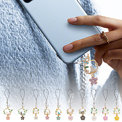 10Pcs Alloy Enamel Mobile Straps&nbsp;HJEW-OC00066