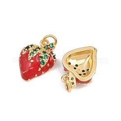 Brass Micro Pave Cubic Zirconia Pendants&nbsp;KK-B157-27A-G