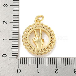 Brass Micro Pave Clear Cubic Zirconia Pendants&nbsp;LS-KK-U007-01G-04