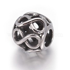 Hollow Retro 316 Surgical Stainless Steel European Style Beads&nbsp;OPDL-L013-29AS