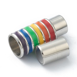 304 Stainless Steel Magnetic Clasps with Glue-in Ends&nbsp;STAS-B009-04P