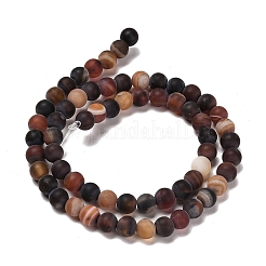 Natural Striped Agate/Banded Agate Beads Strands&nbsp;G-B079-C02-01