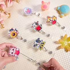 6Pcs 6 Styles Animals Pattern Acrylic Badge Reel&nbsp;DIY-SZ0010-67D