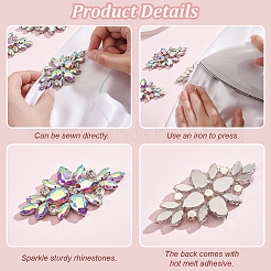 4Pcs Glass Cabochons(Hot Melt Adhesive On The Back)&nbsp;GGLA-FG0001-04