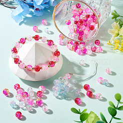 120Pcs 6 Colors Transparent Spray Painting Crackle Glass Beads&nbsp;GLAA-TADJ0001-21A-A