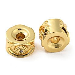 Rack Plating Eco-Friendly Brass Micro Pave Clear Cubic Zirconia Beads&nbsp;LS-KK-M258-05G