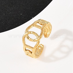 304 Stainless Steel Cuff Open Rings for Women&nbsp;LS-RJEW-H255-01G-01