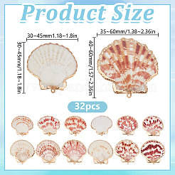 32Pcs 2 Styles Electroplate Sea Shell Pendants&nbsp;SSHEL-DR0001-02