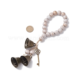Brass Bell Key Pendant Decorations&nbsp;HJEW-JM04230-02
