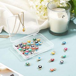 40Pcs 10 Colors Real 18K Gold Plated Plated Brass Enamel Beads&nbsp;KK-NB0001-45