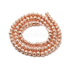 Electroplated Natural Lava Rock Beads Strands&nbsp;G-G984-08RG