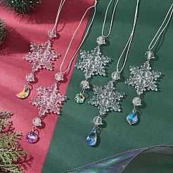 Snowflake Acrylic Hanging Ornaments&nbsp;HJEW-JM02309