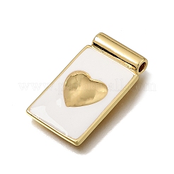 Brass with White Enamel Pendants&nbsp;KK-CBA8E93-04B