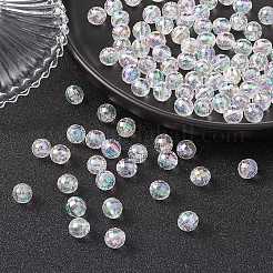 Faceted Eco-Friendly Transparent Acrylic Round Beads&nbsp;TACR-YW0001-85