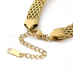 304 Stainless Steel Mesh Chain Bracelet for Men Women&nbsp;BJEW-P286-02G