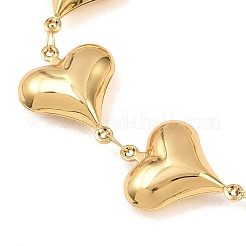 304 Stainless Steel Heart Link Chain Bracelets for Valentine's Day Gift&nbsp;BJEW-D359-17A-G