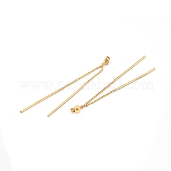 Brass Friction Ear Nut with Long Chain Tassel&nbsp;KK-B059-32G
