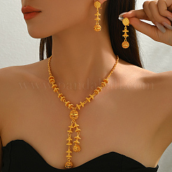 Middle Eastern Alloy Round Long Tassel Necklace & Earrings Sets for Women&nbsp;OT7849