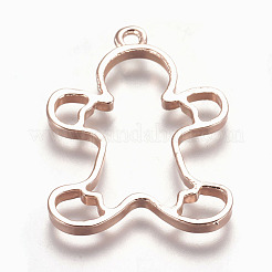 Rack Plating Alloy Open Back Bezel Pendants&nbsp;PALLOY-Q351-27RG-FF