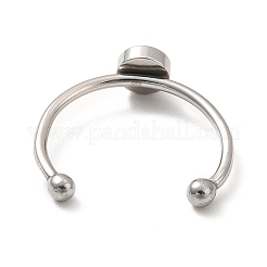 Non-Tarnish 304 Stainless Steel Cuff Ring Findings&nbsp;STAS-E044-04P