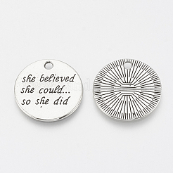 Tibetan Style Alloy Quote Pendants&nbsp;X-TIBE-Q085-06AS-LF