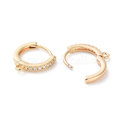 Rack Plating Brass Clear Cubic Zirconia Earring Findings&nbsp;KK-S405-04G