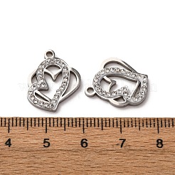 304 Stainless Steel Clay Rhinestone Pendants&nbsp;STAS-P406-17D-P