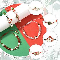 4Pcs Christmas Alloy Enamel Link Bracelets&nbsp;BJEW-FS00032