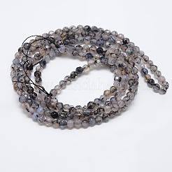 Natural Agate Round Beads Strand&nbsp;G-L084-4mm-01