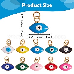 20Pcs 10 Colors Brass Enamel Charms&nbsp;KK-SZ0004-06